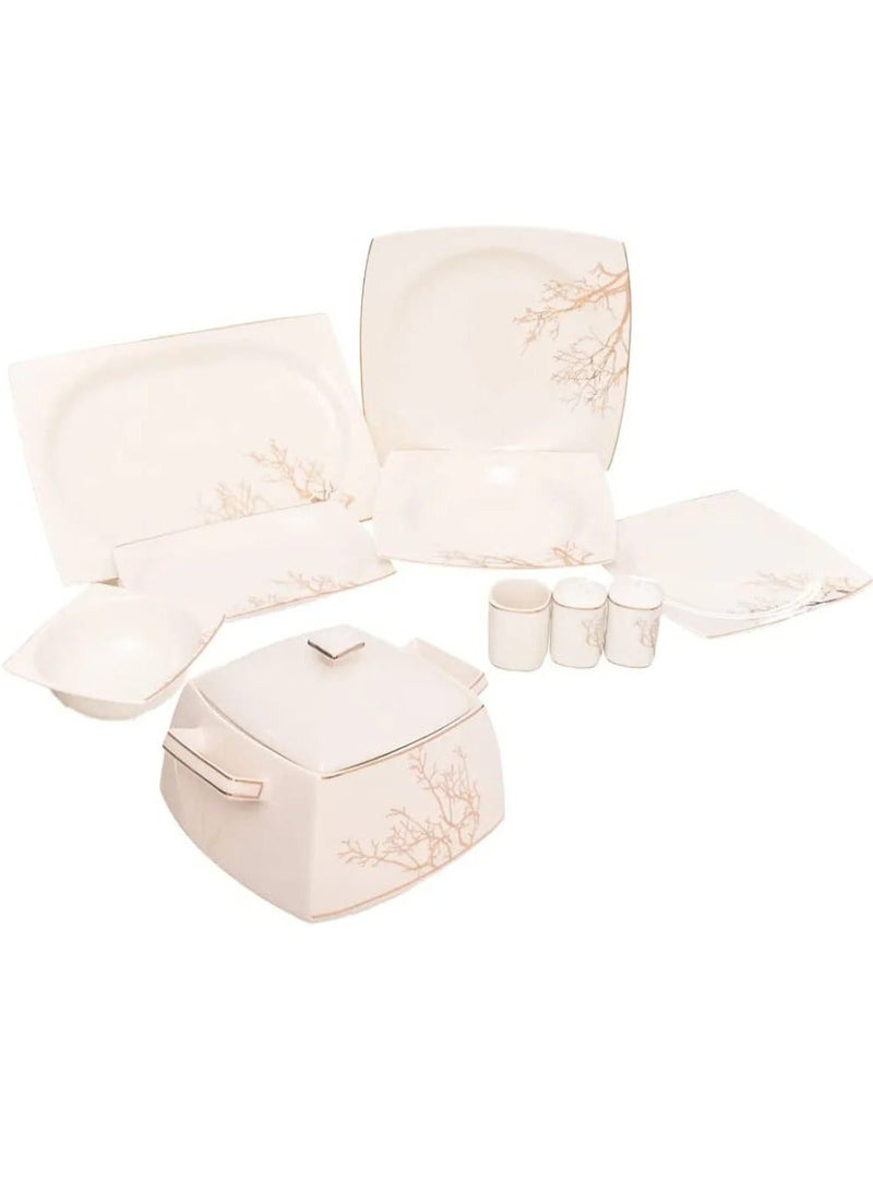 فتحى محمود طقم عشاء بورسلين حراري 33 قطعه ماركه روزا فتحي محمود-موديل الشجرة - Image 1